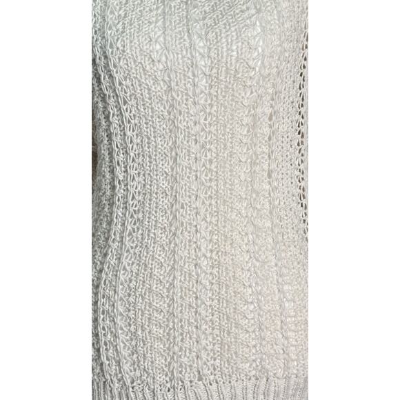 American Eagle M Ivory Open Knit Sweater Slouchy Boho Coastal Cowgirl Indie Y2K - Picture 5 of 7